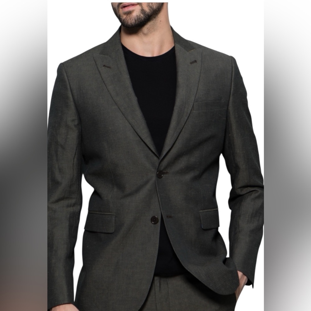 Guess Men's Olive Green Two-Button Sport Coat Blazer
